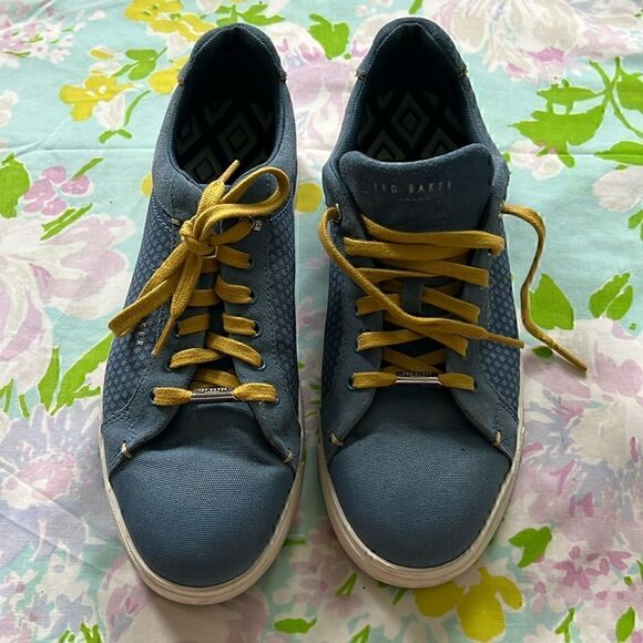 Ted Baker Sarpio Sneakers Blue Yellow - 10 - Picture 1 of 15